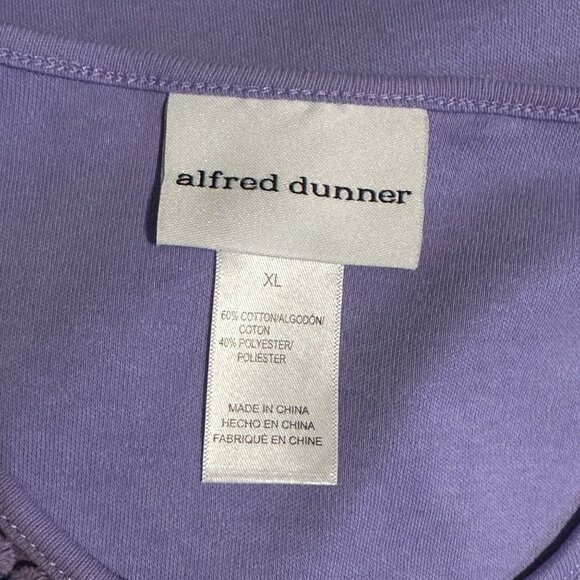 Alfred Dunner Blouse XL Embroidered Floral Top Wisteria Lane Purple NWT Classic - Picture 4 of 9